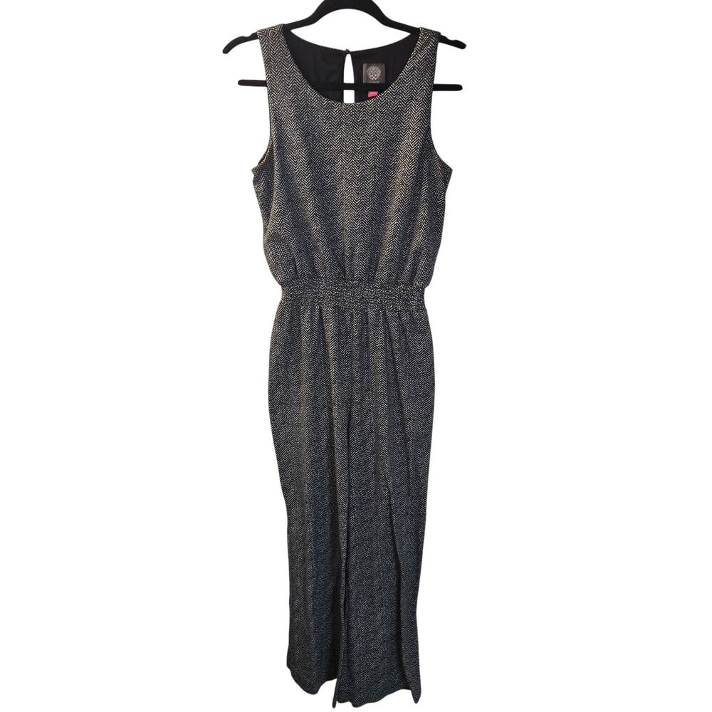 Vince Camuto Womens Sleeveless Jumpsuit Chic Wide Leg Black White Size Small - Picture 2 of 11